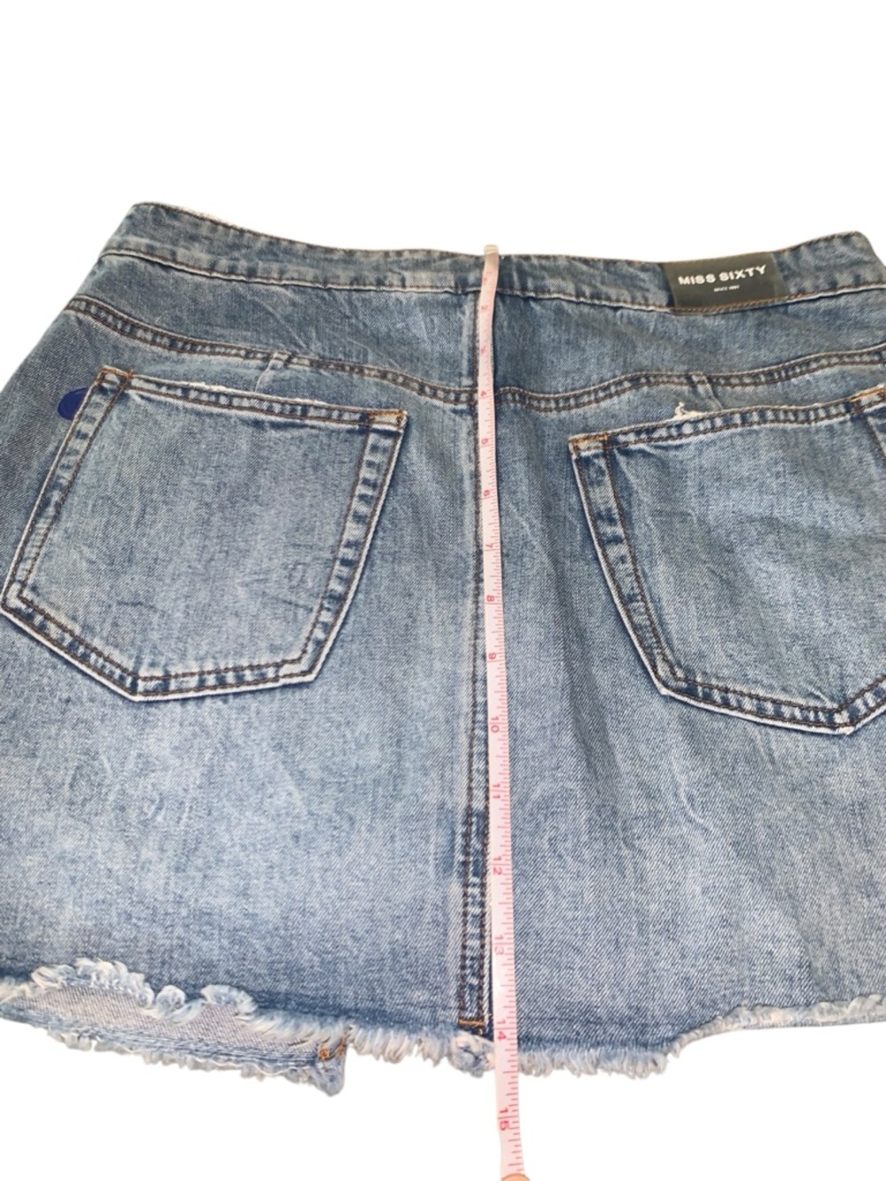 Archive Miss Sixty Denim Culotte Mini Skirt Y2K-Adjacent Button Front Size M 29 - Picture 16 of 16